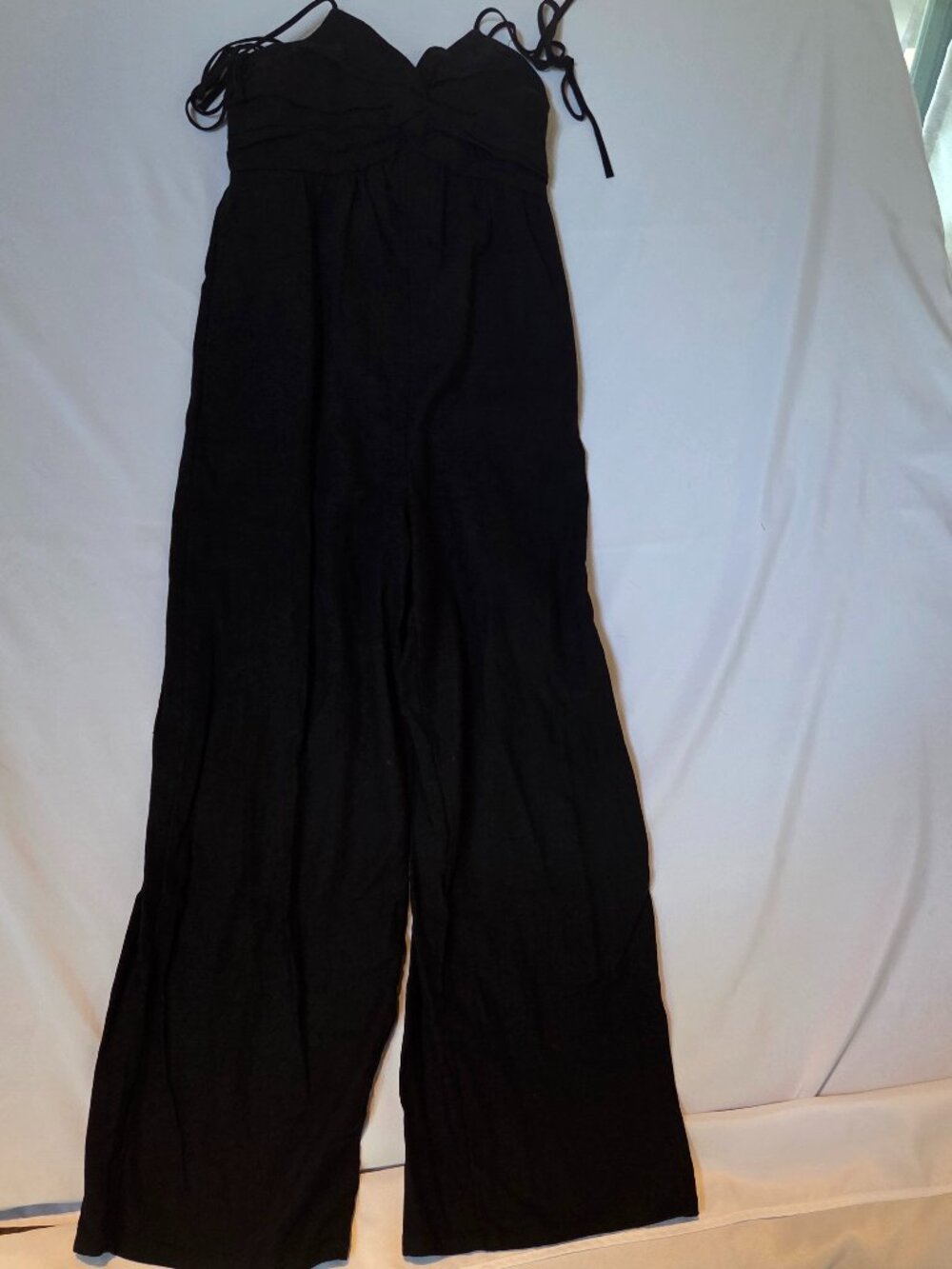 Old Navy Black Linen Halter Jumpsuit - Size S
